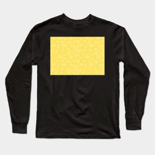 White Butterflies on Yellow background Long Sleeve T-Shirt